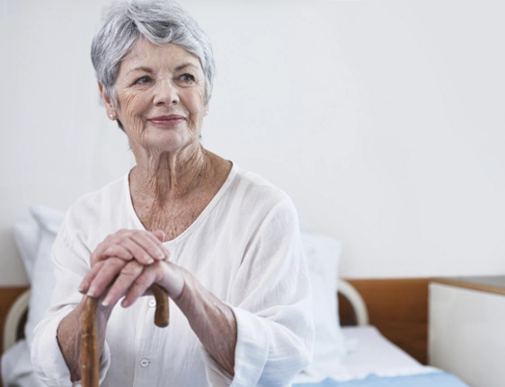 Independent Senior Looking Secure and Contemplative