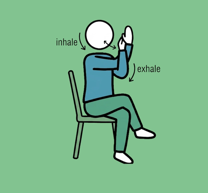 Chair yoga for seniors Eagle Arms pose