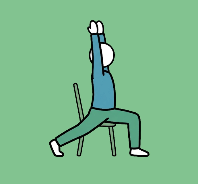 Chair yoga for seniors Seated Warrior I pose