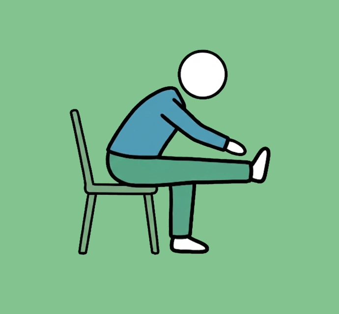 Chair yoga for seniors Single-Leg Stretch pose