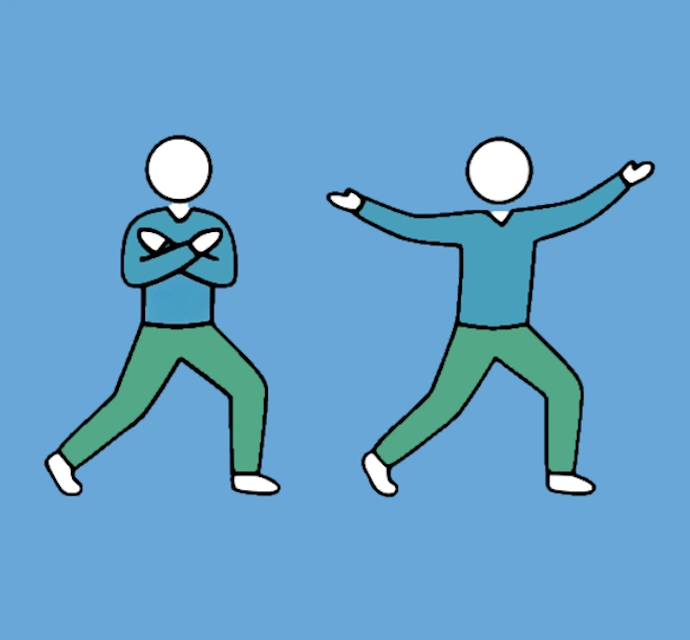 Tai Chi cross hands pose for seniors