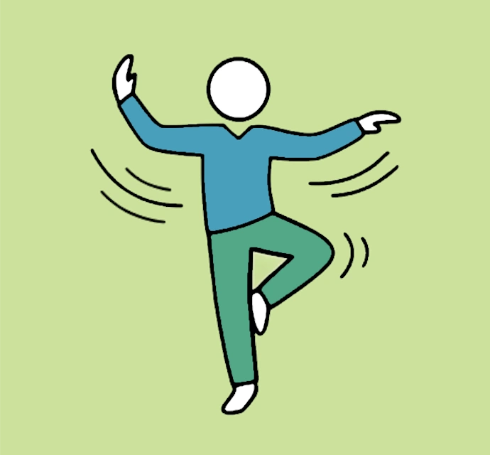 Tai Chi grasping the sparrow's tail pose for seniors