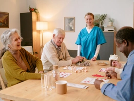 Women walking on boardwalk