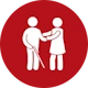 Assisted Living Icon Woman Helping Senior
