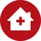 Personal Home Care Icon House with a medical cross