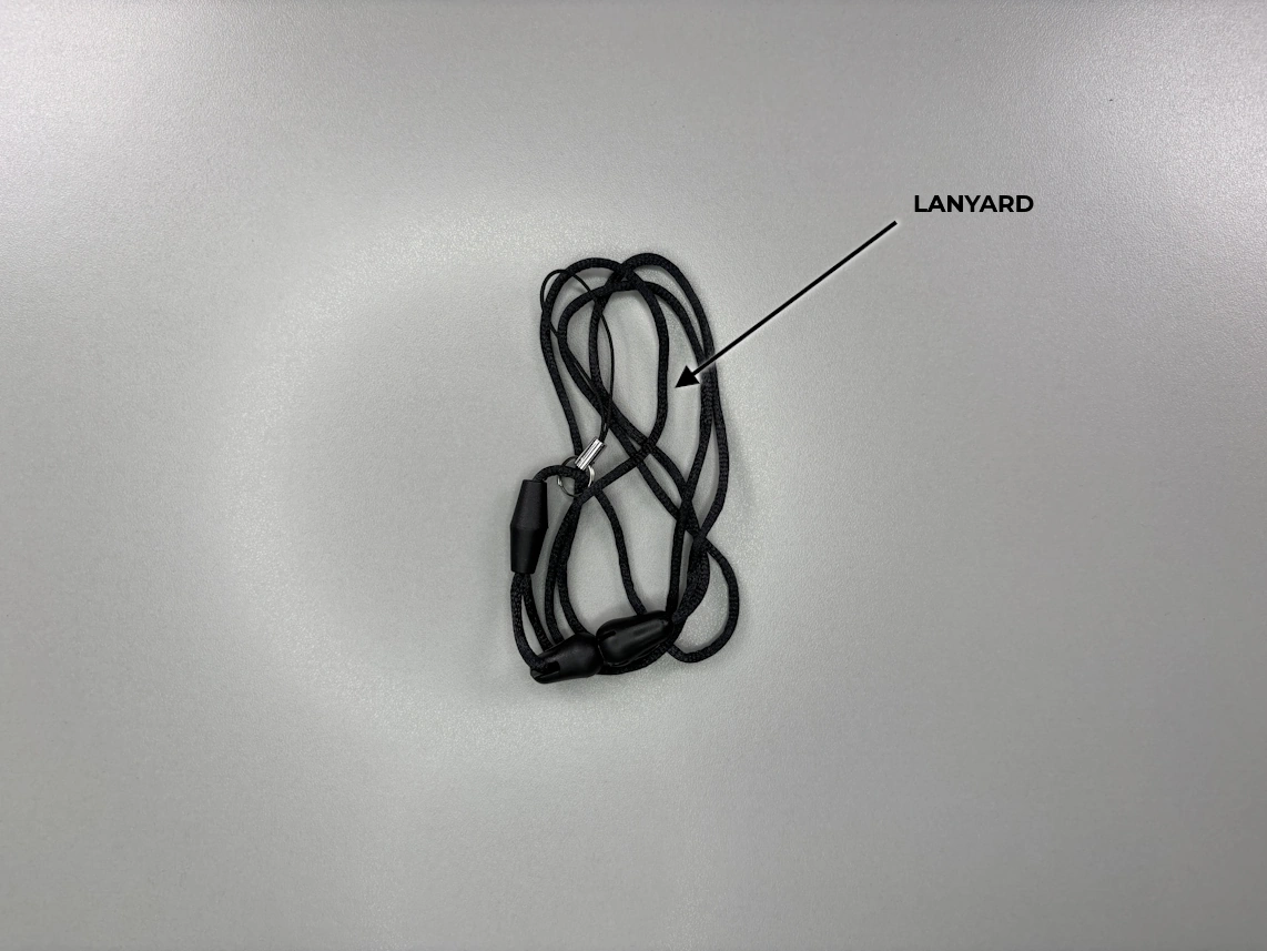 medical alert wristband on persons hand with the arrow pointed at wristband