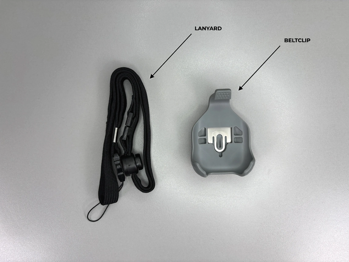 phone cord provided in the box with the medical alert with the arrow pointed at it