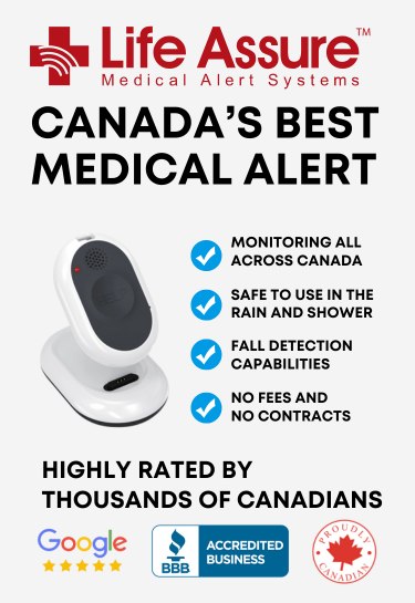 Life Assure advertisement brochure text read Life Assure canada’s best medical alert