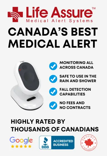 Life Assure advertisement brochure text read Life Assure canada’s best medical alert