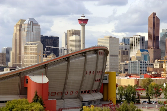 Alberta Calgary Tower view with city on the background
