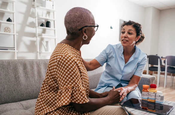 Life Assure Senior Woman Happily Pondering