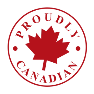 Proudly Canadian maple leaf stamp