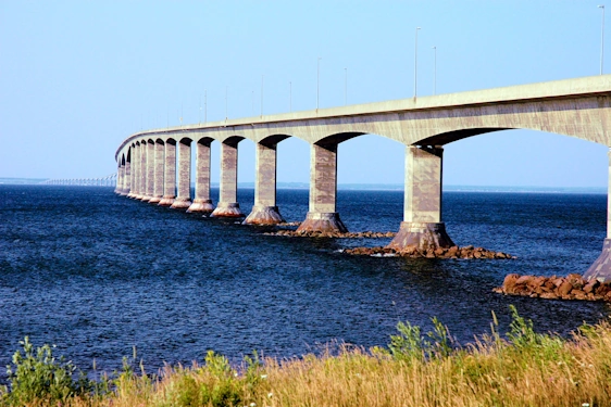 New Brunswick confederation bridge in the daytime