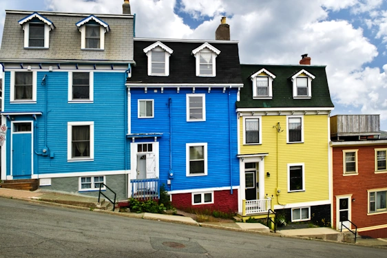 New Foundland and Labrador jellybean coloured houses on saint johns street