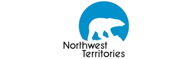 Northwest territories logo with black letters and white bear