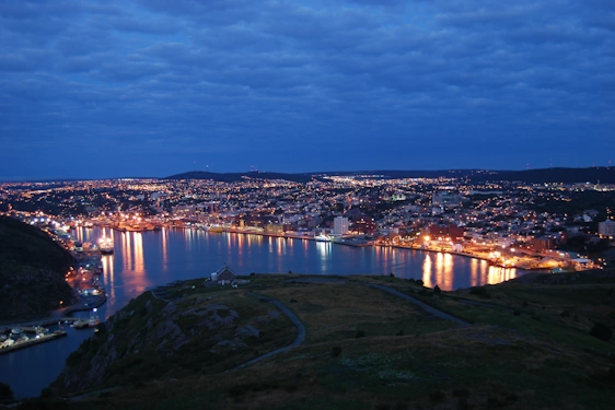 Newfoundland and Labrador saint johns city night lights